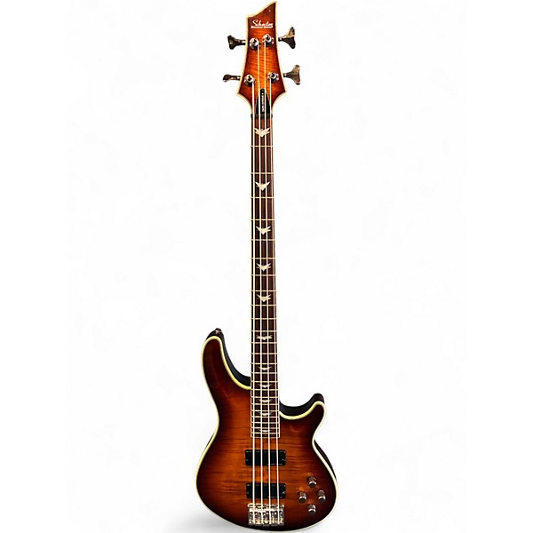 Used Schecter Guitar Research Omen Extreme 4 String Sunburst Electric Bass Guitar