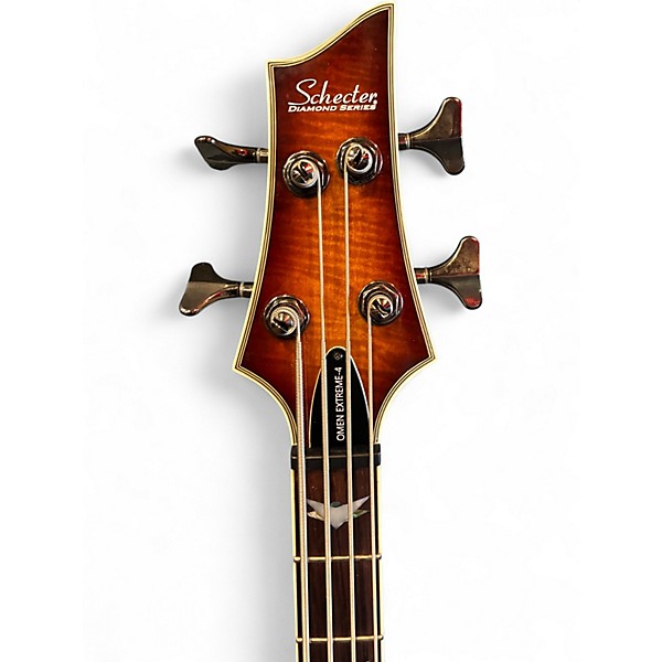 Used Schecter Guitar Research Omen Extreme 4 String Sunburst Electric Bass Guitar