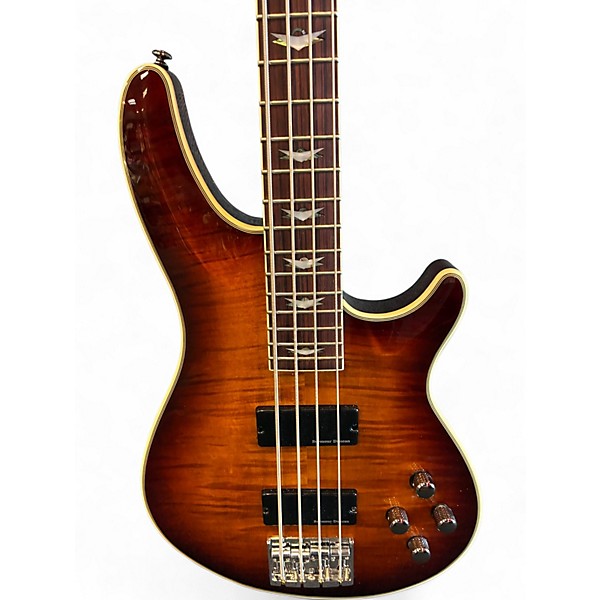 Used Schecter Guitar Research Omen Extreme 4 String Sunburst Electric Bass Guitar