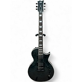 Used ESP LTD EC1000 PIEZO See Thru Black Solid Body Electric Guitar