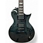 Used ESP LTD EC1000 PIEZO See Thru Black Solid Body Electric Guitar