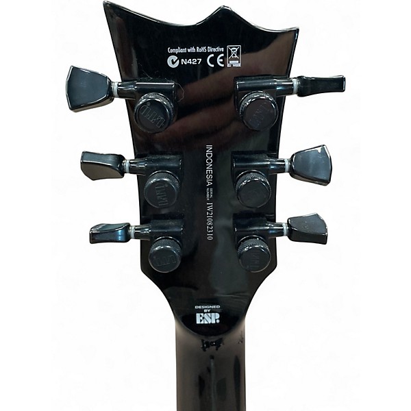 Used ESP LTD EC1000 PIEZO See Thru Black Solid Body Electric Guitar