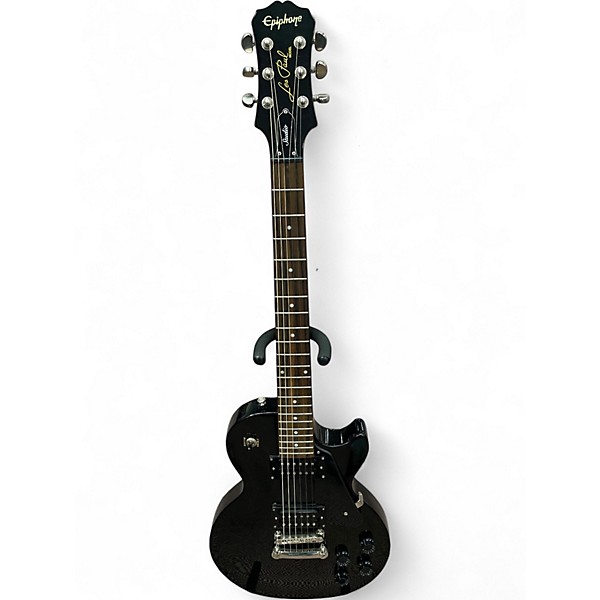 Used 2010s Epiphone Les Paul Studio Black Solid Body Electric Guitar