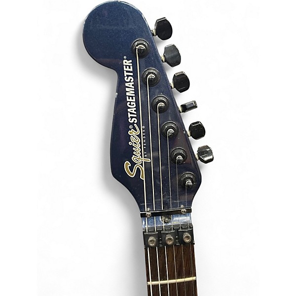 Used Squier Stagemaster Deluxe Metallic Blue Solid Body Electric Guitar