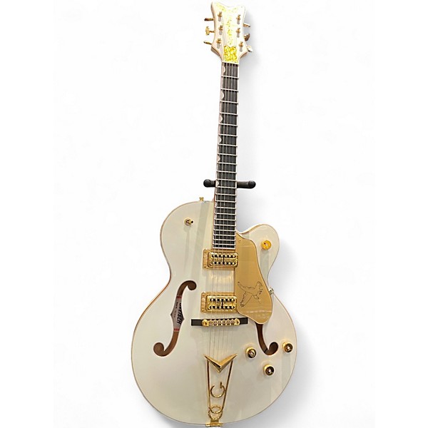 Used 2020s Gretsch Guitars G6139 White Falcon Pearl White Hollow Body Electric Guitar