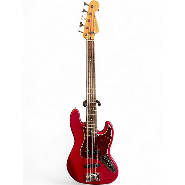 Used Fender Deluxe Jazz Bass V 5 String Torino Red Electric Bass Guitar