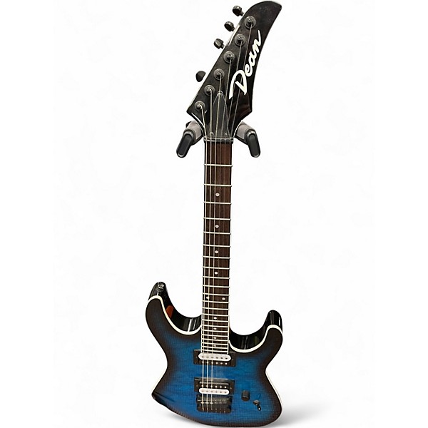 Used Dean MDX X QUILT Blue Burst Solid Body Electric Guitar