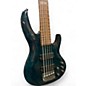Used ESP LTD B155DX 5 String TRANS BLUE Electric Bass Guitar