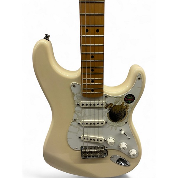 Used Fender Jimmy Vaughn Stratocaster TexMex Olympic White Solid Body Electric Guitar