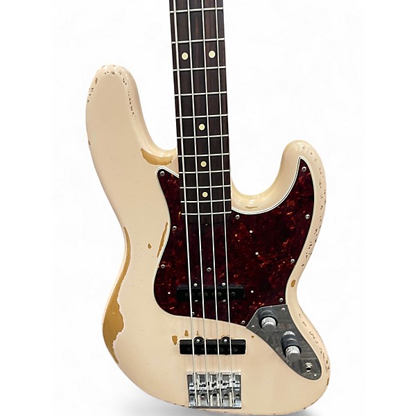 Used 2016 Fender Flea Signature Jazz Bass Roadworn Shell Pink Electric Bass Guitar