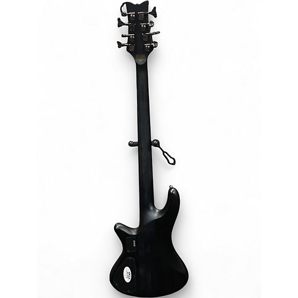 Used Schecter Guitar Research Stiletto Studio 8 String See Thru Black Satin Electric Bass Guitar