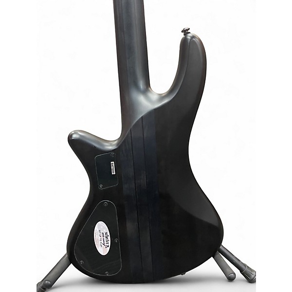 Used Schecter Guitar Research Stiletto Studio 8 String See Thru Black Satin Electric Bass Guitar