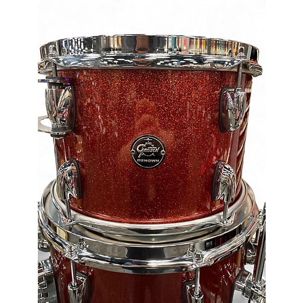 Used Gretsch Drums 4 Piece Renown RN2-E4246 Burnt Orange Sparkle Lacquer Drum Kit