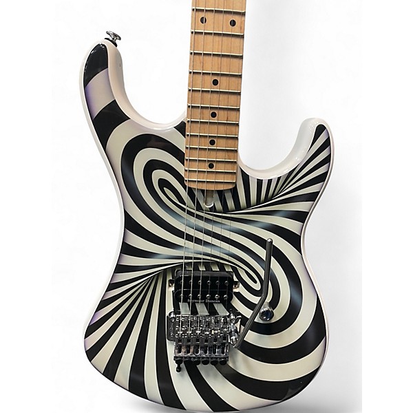 Used Kramer The Illusionist Black and White Solid Body Electric Guitar