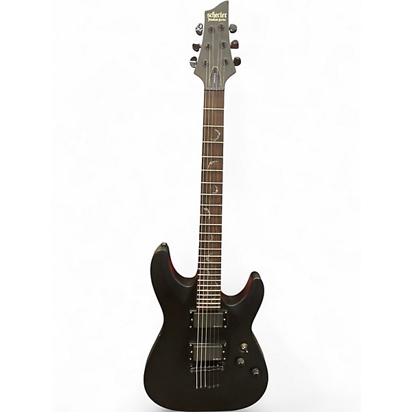 Used Schecter Guitar Research Damien 6 Satin Black Solid Body Electric Guitar