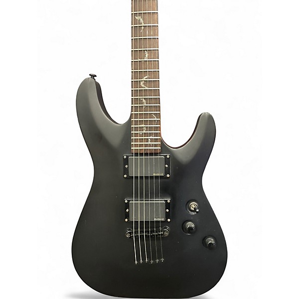 Used Schecter Guitar Research Damien 6 Satin Black Solid Body Electric Guitar
