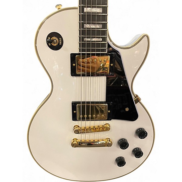 Used Epiphone INSPIRED BY GIBSON CUSTOM LES PAUL CUSTOM Alpine White Solid Body Electric Guitar