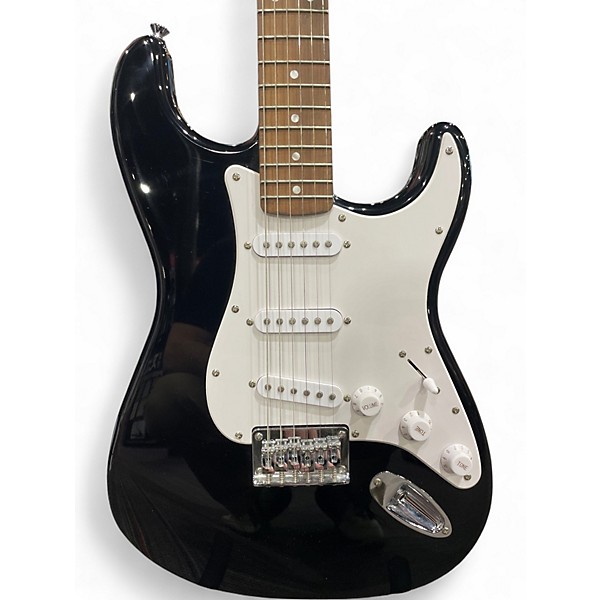 Used Squier Bullet Stratocaster Black and White Solid Body Electric Guitar