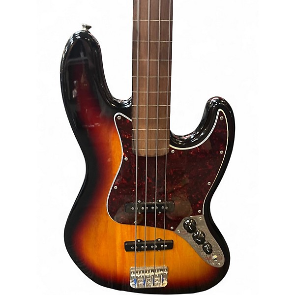 Used Squier Classic Vibe '60s Jazz Bass Fretless 3 Color Sunburst Electric Bass Guitar