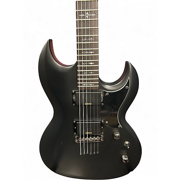 Used Schecter Guitar Research Demon S-II Aged Black Satin Solid Body Electric Guitar