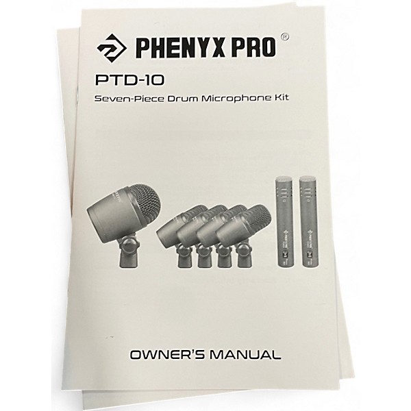 Used Phenyx Pro PTD- 10 W 2 MIC ADD ON Drum Microphone