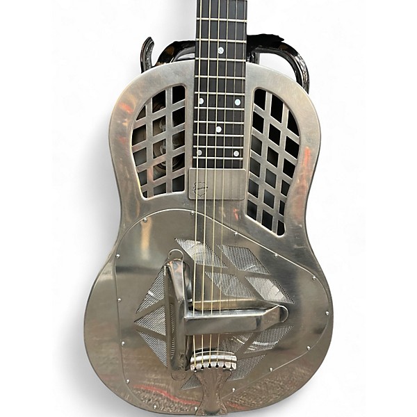 Used National Resophonic Tricone Silver Resonator Guitar
