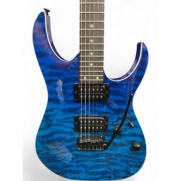 Used Ibanez GRG120QASP Transparent Blue Gradation Solid Body Electric Guitar