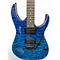 Used Ibanez GRG120QASP Transparent Blue Gradation Solid Body Electric Guitar