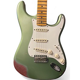 Used 2018 Fender CUSTOM SHOP LTD RELIC 1964 SPECIAL SAGE GREEN METALLIC OVER CHAMPAGNE SPARKLE Solid Body Electric Guitar