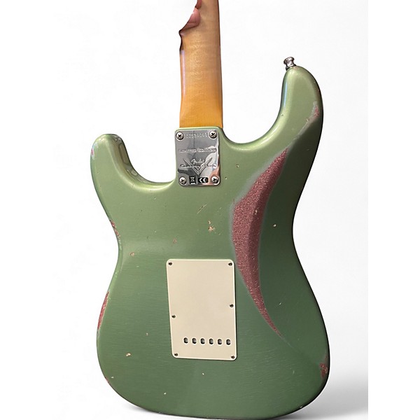 Used 2018 Fender CUSTOM SHOP LTD RELIC 1964 SPECIAL SAGE GREEN METALLIC OVER CHAMPAGNE SPARKLE Solid Body Electric Guitar