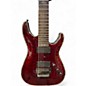 Used Schecter Guitar Research Hellraiser C7 FR 7 String Trans Red Solid Body Electric Guitar