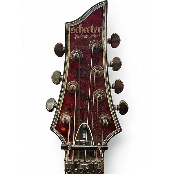 Used Schecter Guitar Research Hellraiser C7 FR 7 String Trans Red Solid Body Electric Guitar