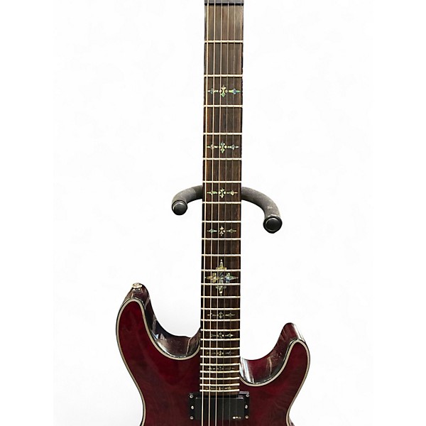 Used Schecter DAMIEN ELITE 6 STRING Crimson Red Burst Solid Body Electric Guitar