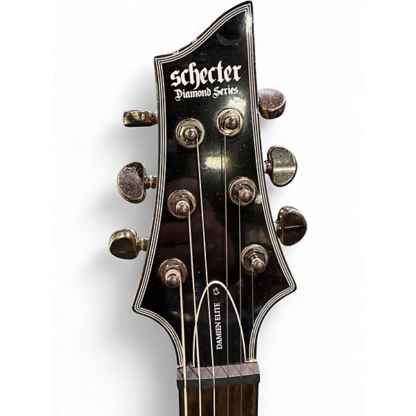 Used Schecter DAMIEN ELITE 6 STRING Crimson Red Burst Solid Body Electric Guitar