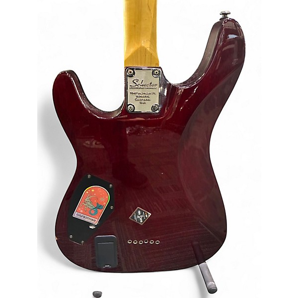 Used Schecter DAMIEN ELITE 6 STRING Crimson Red Burst Solid Body Electric Guitar