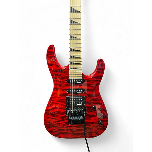 Used Jackson JS34Q Dinky Red with Black Bevels Solid Body Electric Guitar