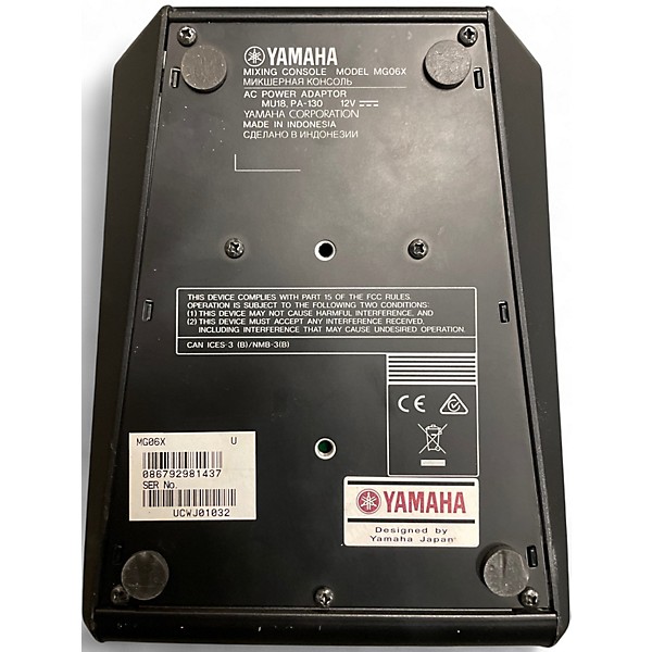 Used Yamaha MG06X Unpowered Mixer