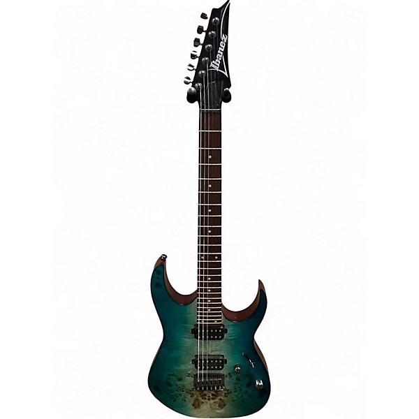 Used 2024 Ibanez RG421PB GREEN BURL Solid Body Electric Guitar