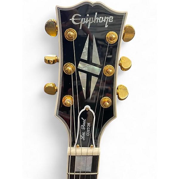 Used Epiphone Les Paul Custom Black and Gold Solid Body Electric Guitar