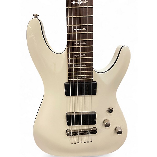 Used Schecter Guitar Research Demon 7 String Olympic White Solid Body Electric Guitar