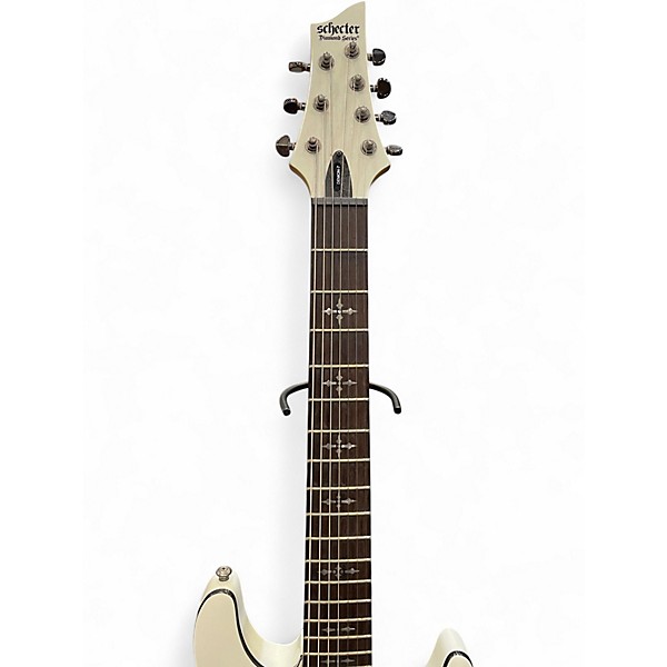 Used Schecter Guitar Research Demon 7 String Olympic White Solid Body Electric Guitar