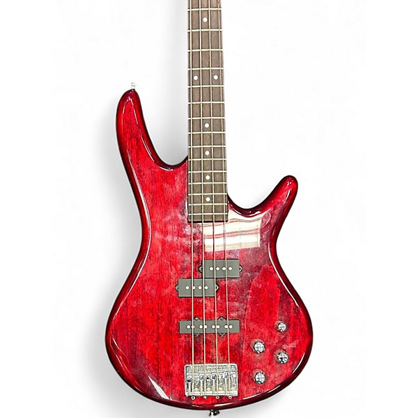Used Ibanez GIO SOUNDGEAR Crimson Red Trans Electric Bass Guitar
