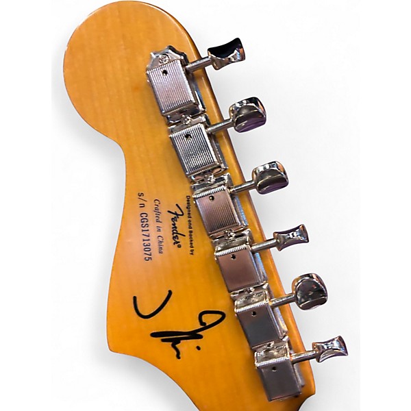 Used Squier J Mascis Jazzmaster Vintage White Solid Body Electric Guitar