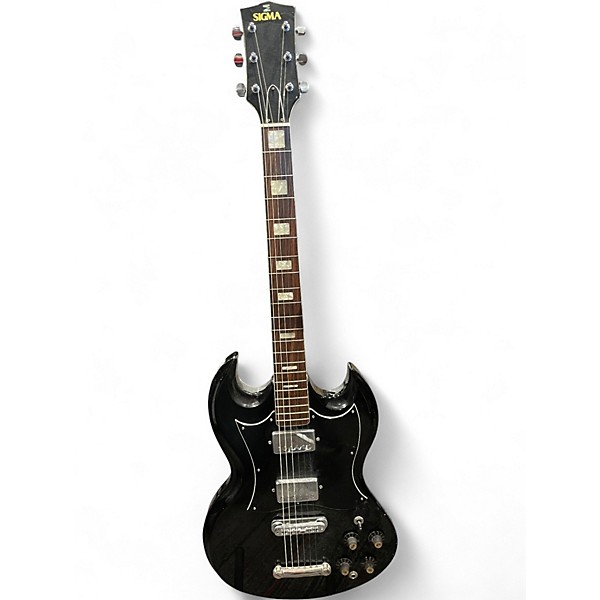 Used 1980s SIGMA SG STYLE Black Solid Body Electric Guitar