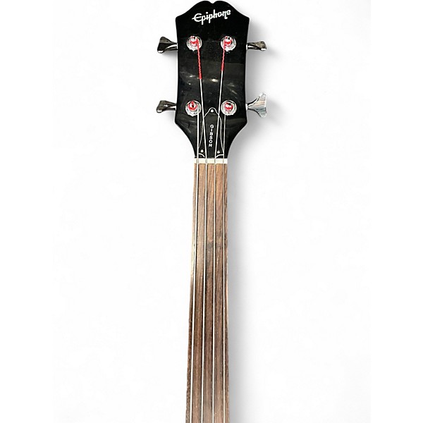 Used Epiphone EB1 Fretless Trans Red Electric Bass Guitar