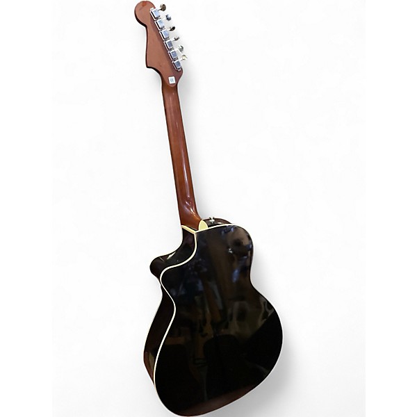 Used Fender Newporter Player Black Acoustic Electric Guitar