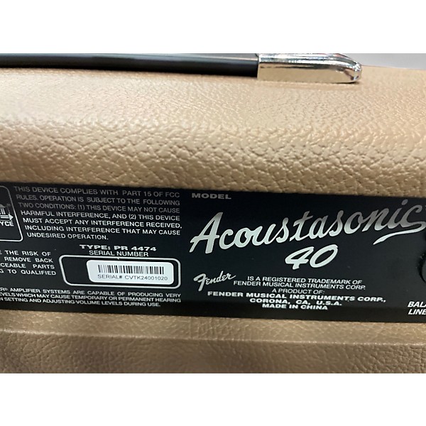 Used Fender ACOUSTACSONIC 40 Acoustic Guitar Combo Amp