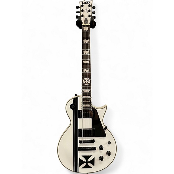 Used ESP LTD James Hetfield Signature Iron Cross White Solid Body Electric Guitar
