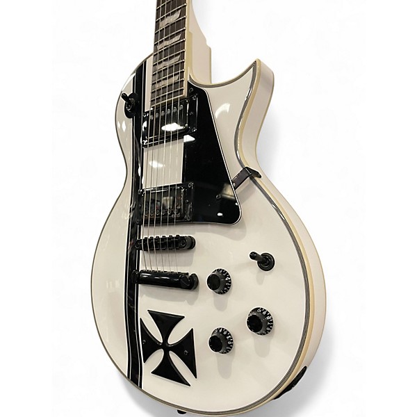 Used ESP LTD James Hetfield Signature Iron Cross White Solid Body Electric Guitar