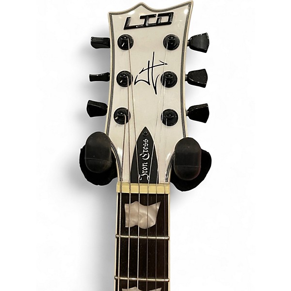 Used ESP LTD James Hetfield Signature Iron Cross White Solid Body Electric Guitar